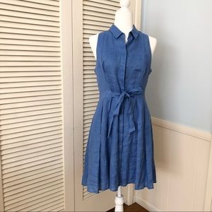 Anthropologie blue linen dress HD in Paris size 8